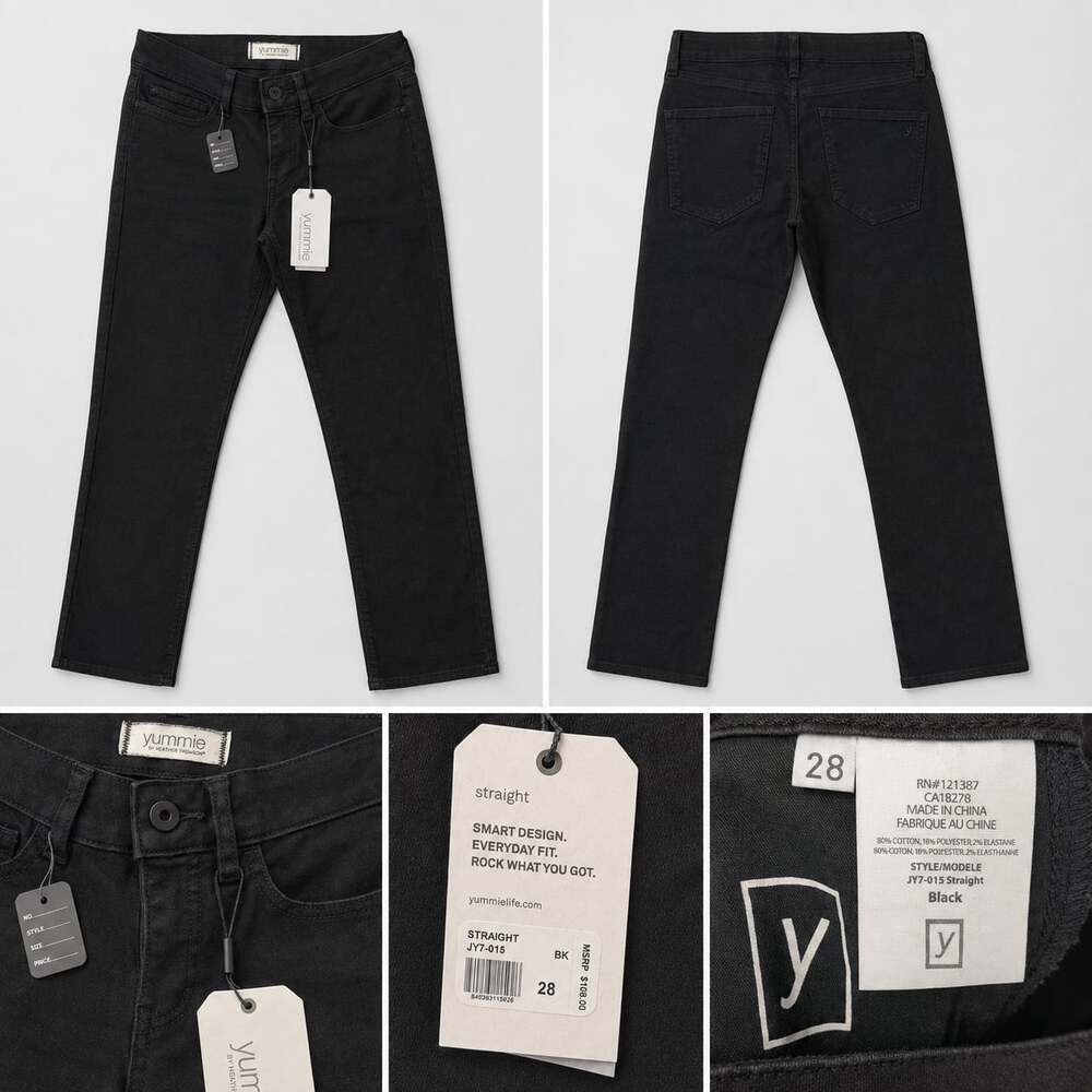 Yummie by Heather Thomson Black Straight Fit Jeans, Size 28